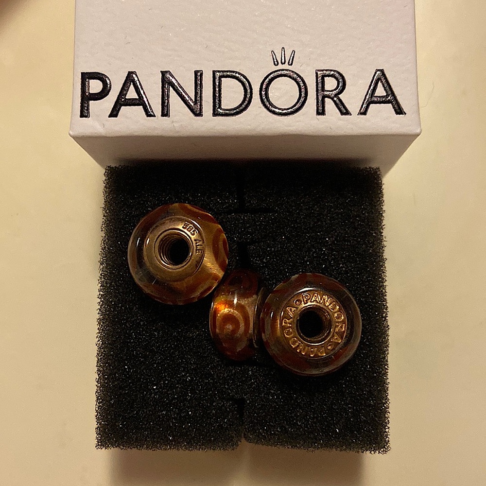 3 14kt gold Pandora charms